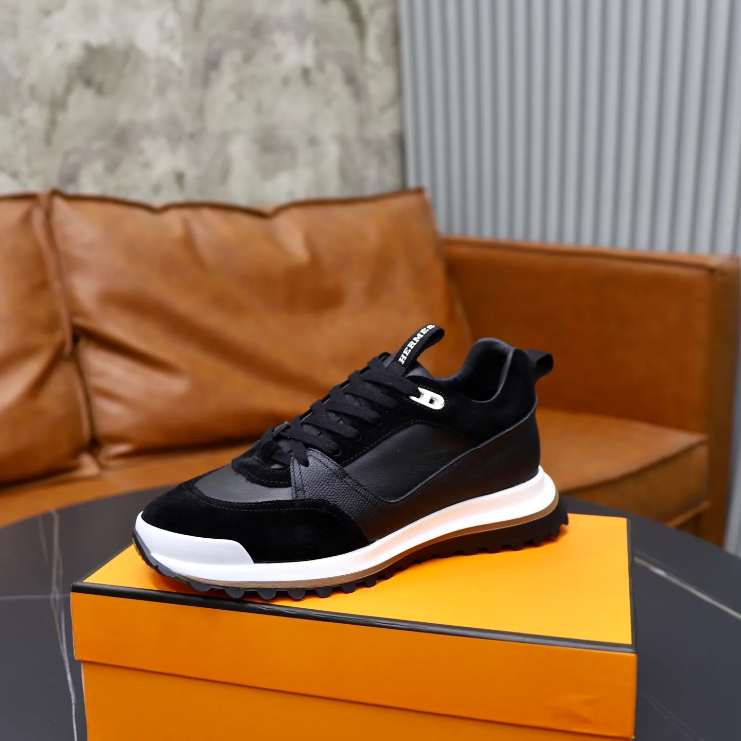Men's shoes: 462💰🎬【Hermès】Official website synchronization Counter quality French Paris catwalk style Simple and classic Imported original fabric Original outsole Size (size): 38-44